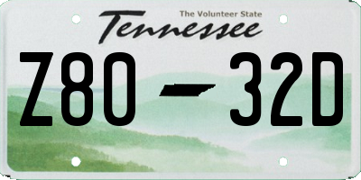 TN license plate Z8032D