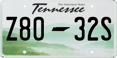 TN license plate Z8032S