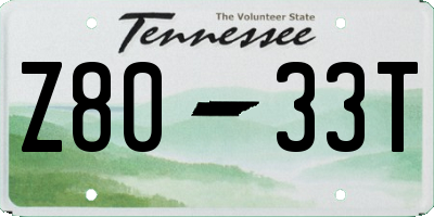 TN license plate Z8033T