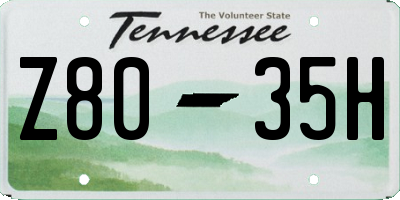 TN license plate Z8035H