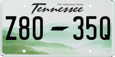 TN license plate Z8035Q