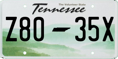 TN license plate Z8035X