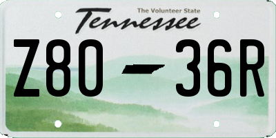 TN license plate Z8036R