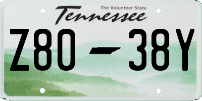 TN license plate Z8038Y
