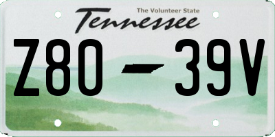 TN license plate Z8039V