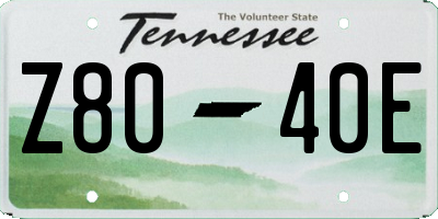 TN license plate Z8040E