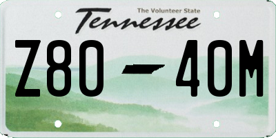 TN license plate Z8040M