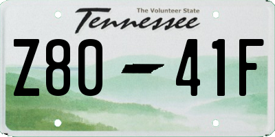 TN license plate Z8041F
