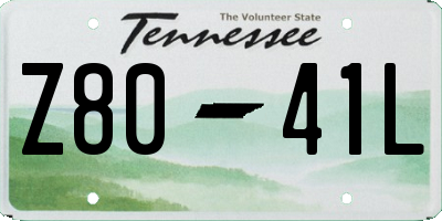 TN license plate Z8041L