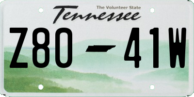 TN license plate Z8041W