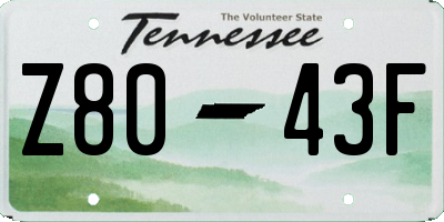 TN license plate Z8043F