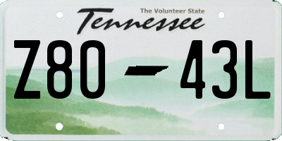 TN license plate Z8043L