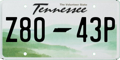 TN license plate Z8043P