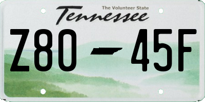 TN license plate Z8045F