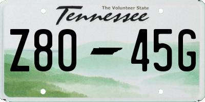 TN license plate Z8045G