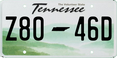 TN license plate Z8046D