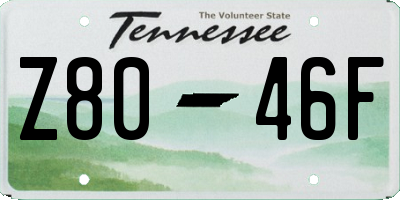 TN license plate Z8046F