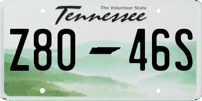 TN license plate Z8046S