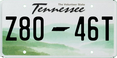 TN license plate Z8046T
