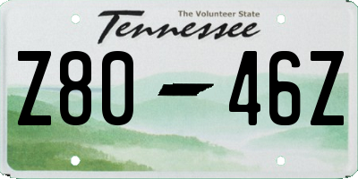 TN license plate Z8046Z