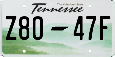 TN license plate Z8047F