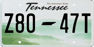 TN license plate Z8047T