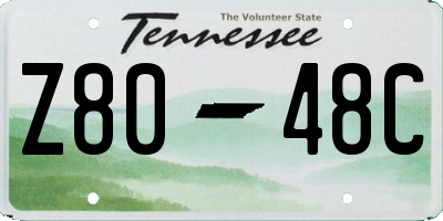 TN license plate Z8048C
