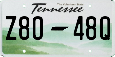 TN license plate Z8048Q