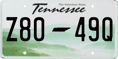 TN license plate Z8049Q