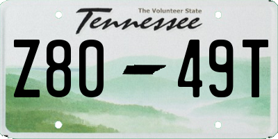 TN license plate Z8049T