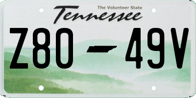 TN license plate Z8049V