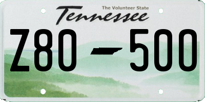 TN license plate Z8050O