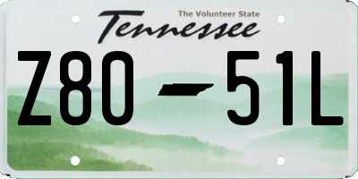 TN license plate Z8051L