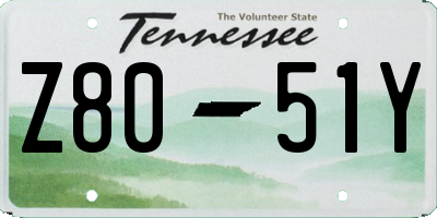 TN license plate Z8051Y