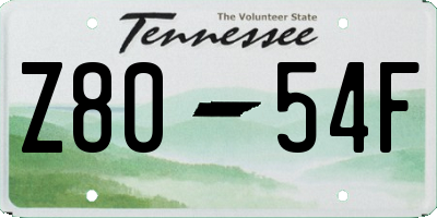 TN license plate Z8054F
