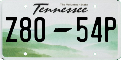 TN license plate Z8054P