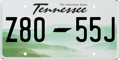 TN license plate Z8055J