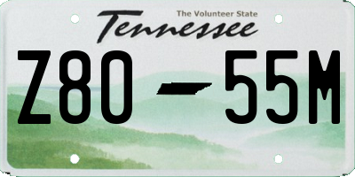 TN license plate Z8055M