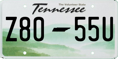 TN license plate Z8055U