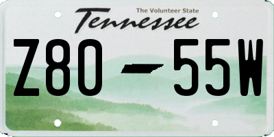 TN license plate Z8055W