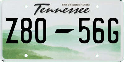 TN license plate Z8056G