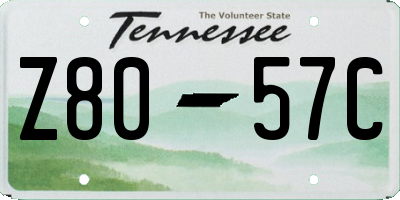 TN license plate Z8057C