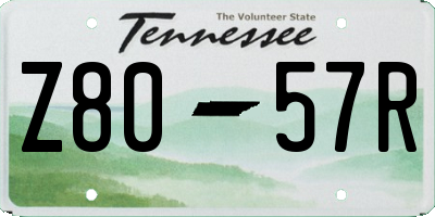 TN license plate Z8057R