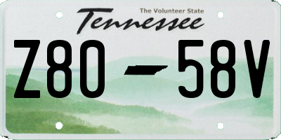 TN license plate Z8058V