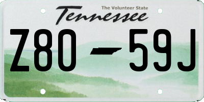TN license plate Z8059J