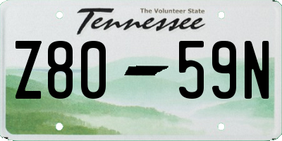 TN license plate Z8059N