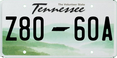 TN license plate Z8060A