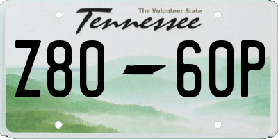 TN license plate Z8060P