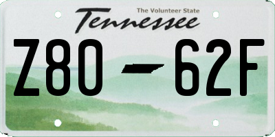 TN license plate Z8062F