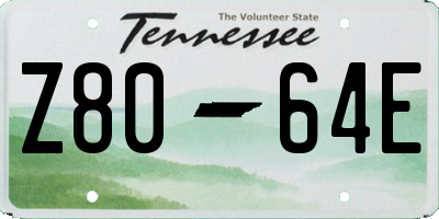 TN license plate Z8064E